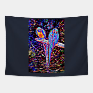 Two Electric Parrots Tapestry