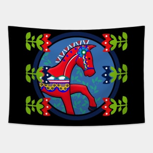 Horse Traditional Folk Pattern horse lover gift Tapestry