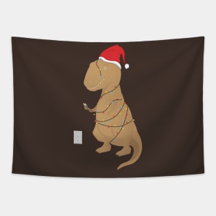 Funny Christmas Trex Tree Rex Tapestry