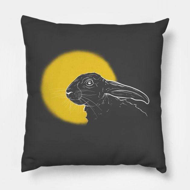 Hare with Sun Pillow by GnauArt