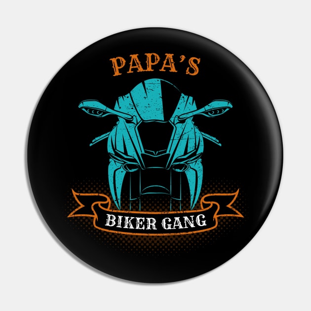 Papa's Biker Gang Father's Day Pin by DwiRetnoArt99