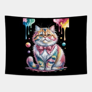 Womens Paint Art British Longhair Cat Highland Straight Tapestry