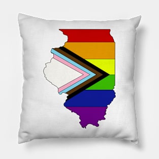 Progress pride flag - Illinois Pillow