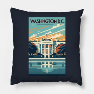 A Vintage Travel Art of Washington DC - US Pillow