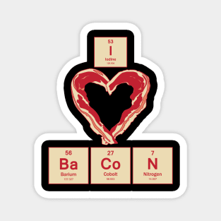 I Love BaCoN - Funny BBQ Science Shirt Magnet