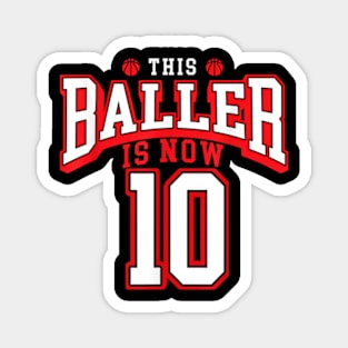 10th Birthday Basketball Lover 10 Years Old Bday Magnet