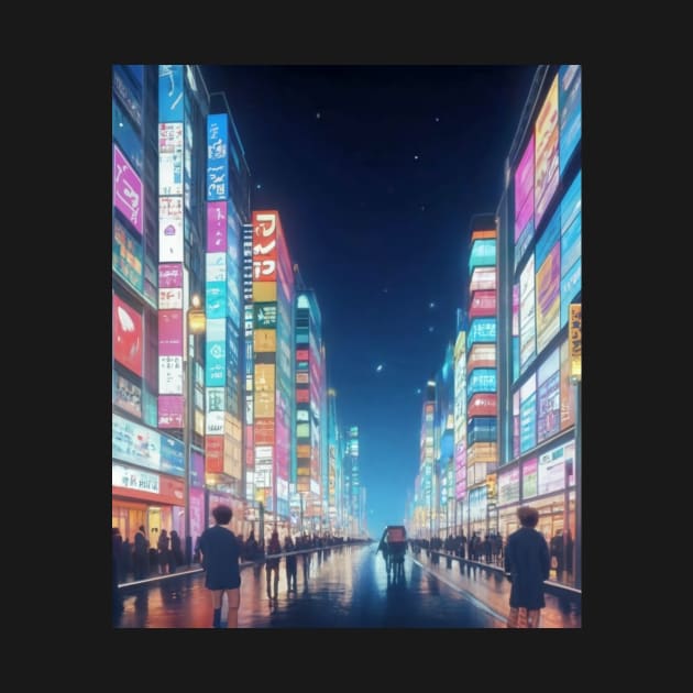 Tokyo's Citylight - Anime Drawing by AnimeVision