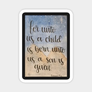 Isaiah 9:6 - Bible Verse Watercolor and Hand Lettered Art Magnet