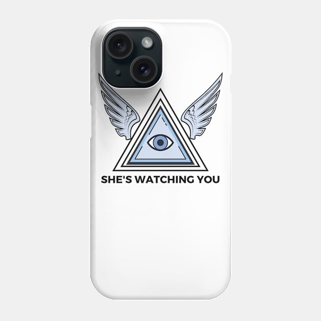 She's Watching You Angel Eye Phone Case by spiritualmate