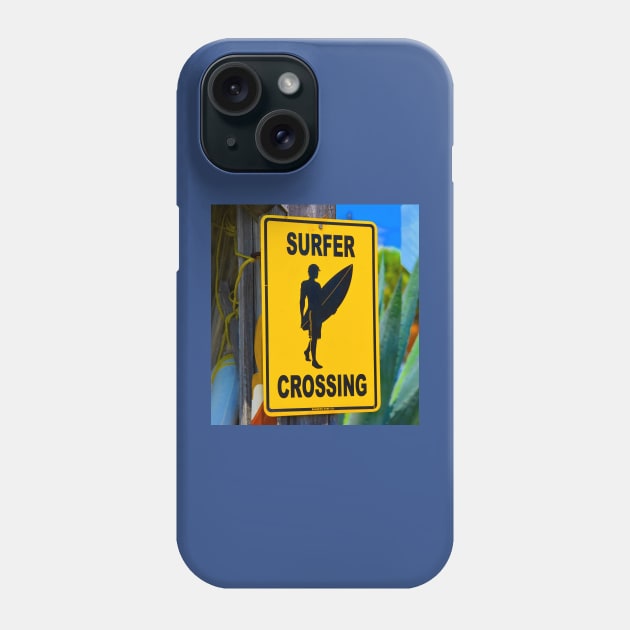 Surfer crossing Phone Case by dltphoto