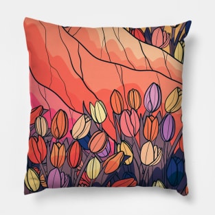 Tulip mountains Pillow