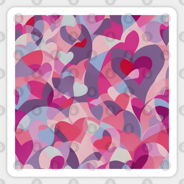 Multicolor Pastel Heart Confetti - Abstract - Sticker