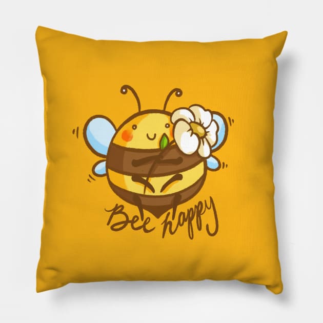 Bee Happy Pillow by mschibious