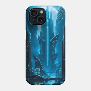 Spaceport with an evil, futuristic building Phone Case