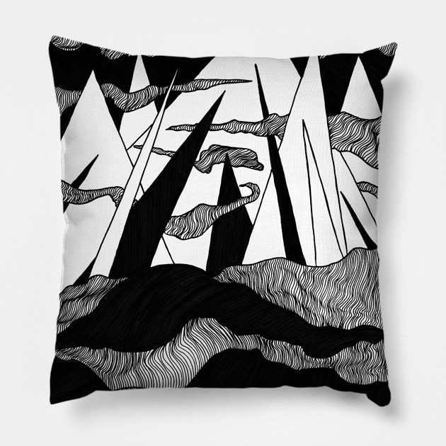 Mountain landscape - outdoors, adventure, journey Pillow by Inspirational Koi Fish