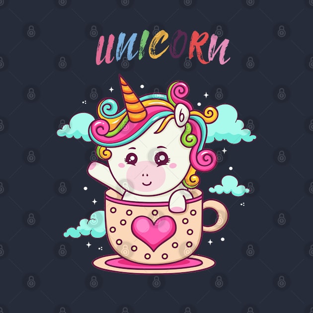 Unicorn Coffee Lover by JeffDesign