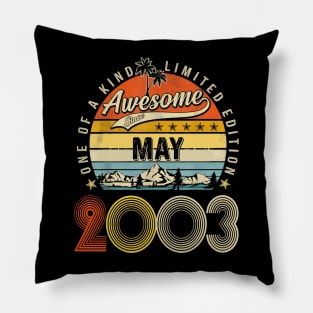 Awesome Since May 2003 Vintage 20th Birthday Pillow