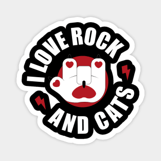 I Love Rock n' Roll and Cats Band Logo, Sticker Band Magnet