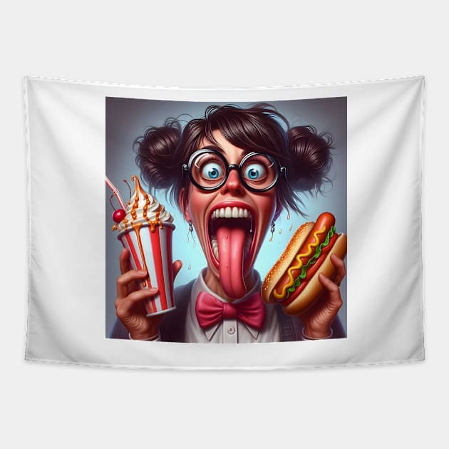 Hot Dog and a Shake Tapestry by stevepriest