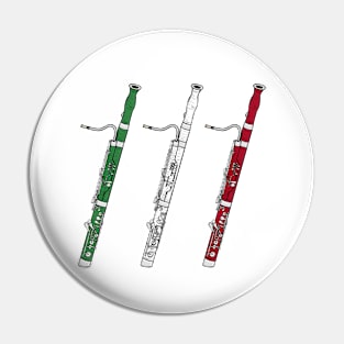 Bassoon Italian Flag Bassoonist Musician Italy Pin