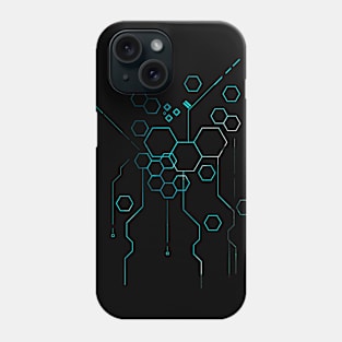 Futuristic Teal Geometric Design Phone Case