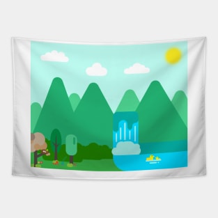 Flat Mountain Design Tapestry