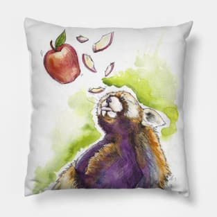 Red Panda Apple Dreams Pillow