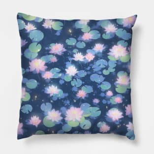 Enchanted Water Lilies Pattern Pillow