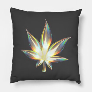 Golden Iridescent Cannabis Pillow