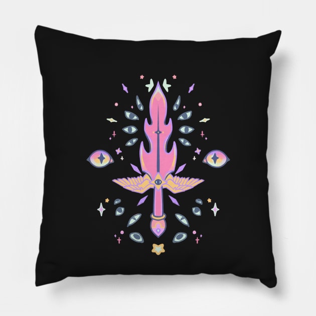 Be Not Afraid: Cosmic Blade Pillow by phogar