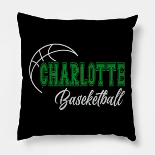 Classic Name Charlotte Vintage Styles Green Basketball Pillow