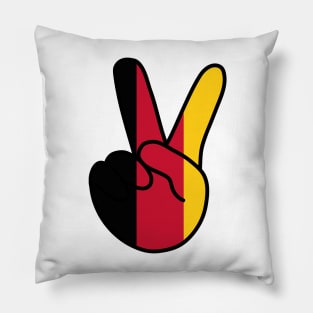 Belgium Flag V Sign Pillow