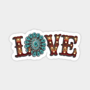 Love Turquoise Gem Stone Magnet