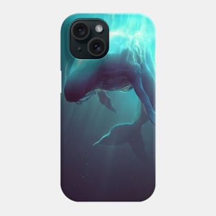 Humpback whale in deep ocean Phone Case