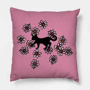 Black Cat Garden Pillow