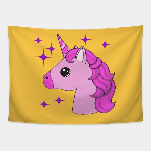 Cute unicorn pony Tapestry by Sunshoppe