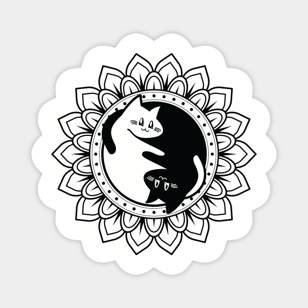 mandala cat Magnet by frederickpuragarcia