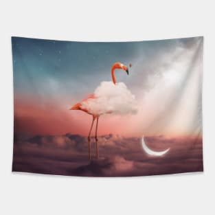 Flamingo above the sky Tapestry