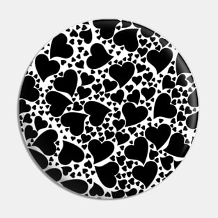 Valentine pattern hearts black Pin