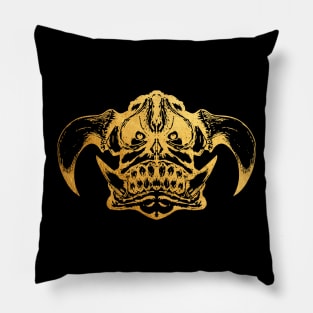 Gold Orc Monster Illustration Pillow