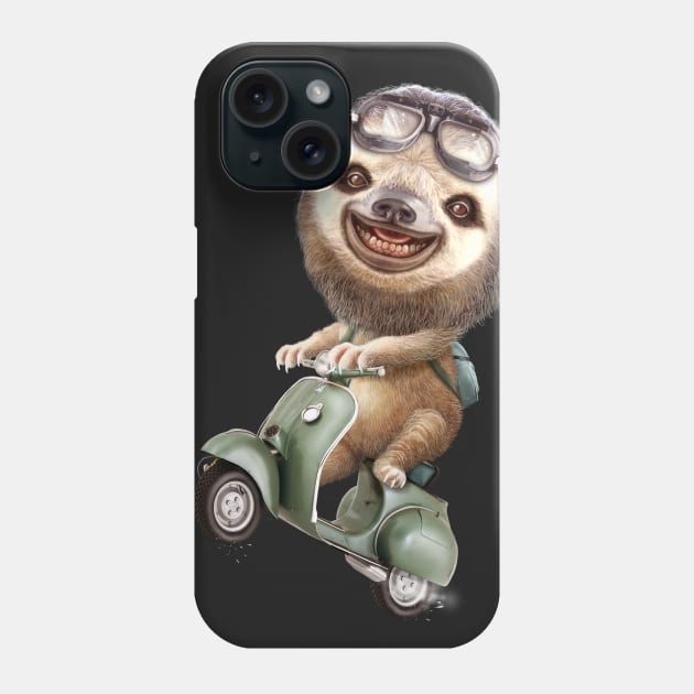 RUNAWAY SLOTH Phone Case by ADAMLAWLESS