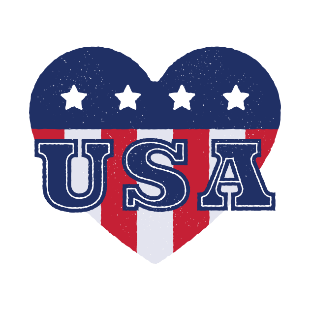 USA Heart Love - 4th July, Independence Day Gift by LR_Collections