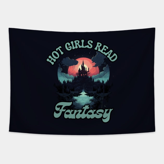 hot girls read fantasy gift present ideas, book worm Tapestry by Pattyld