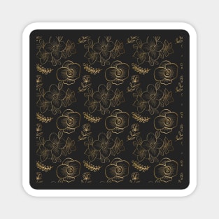 Gold Floral Luxurious  Pattern Magnet