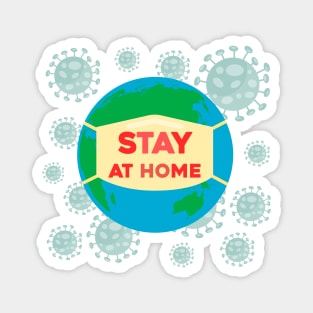 Stay at home coronavirus, covid-19, stay safe, protection, quarantine, safe, safety, self, isolation. Magnet