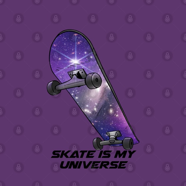 skateboard in the shape of the universe by Alex Drawn