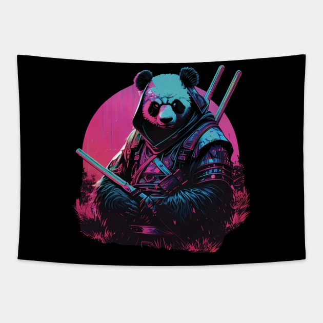 Samurai panda Tapestry by GreenMary Design