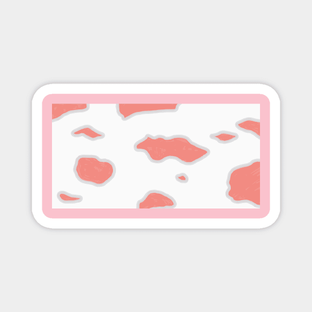 Pink Cow Print Magnet by Armun's