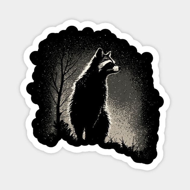 Raccoon at night Magnet by DragonDream