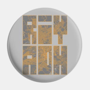 Riyadh, Saudi Arabia City Map Typography - Bauhaus Pin